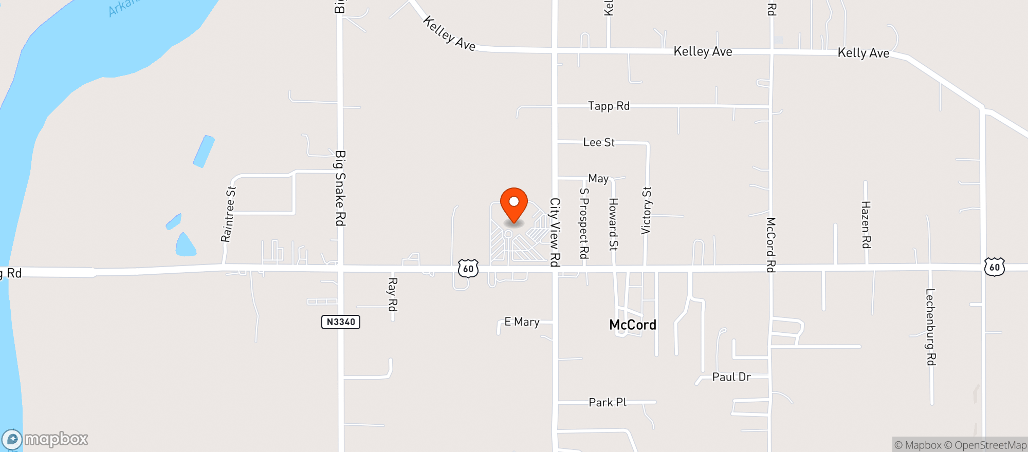 Map showing Osage Casino C-Store