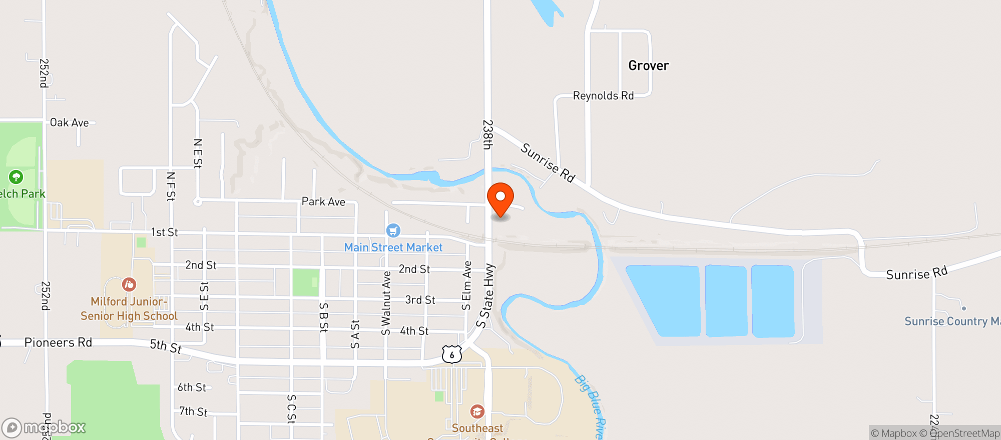 Map showing SHERIS GRILL & BAR