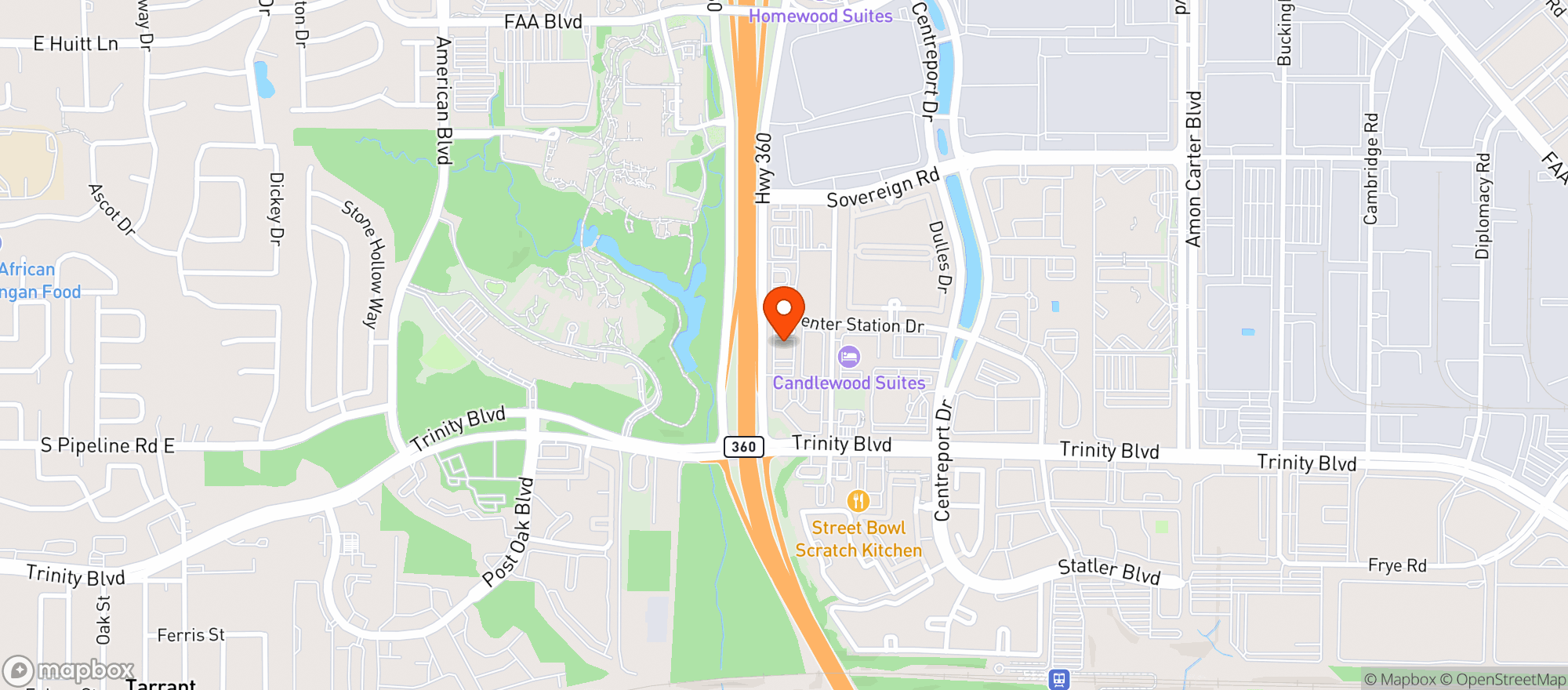 Map showing Trinity Tavern