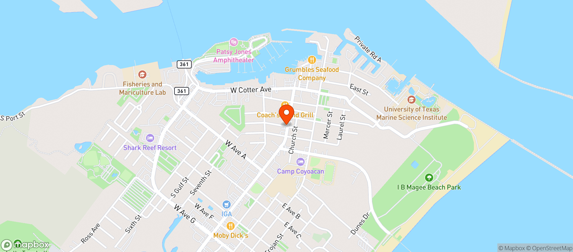 Map showing Tippy Toes/Saltwater Gypsies Market