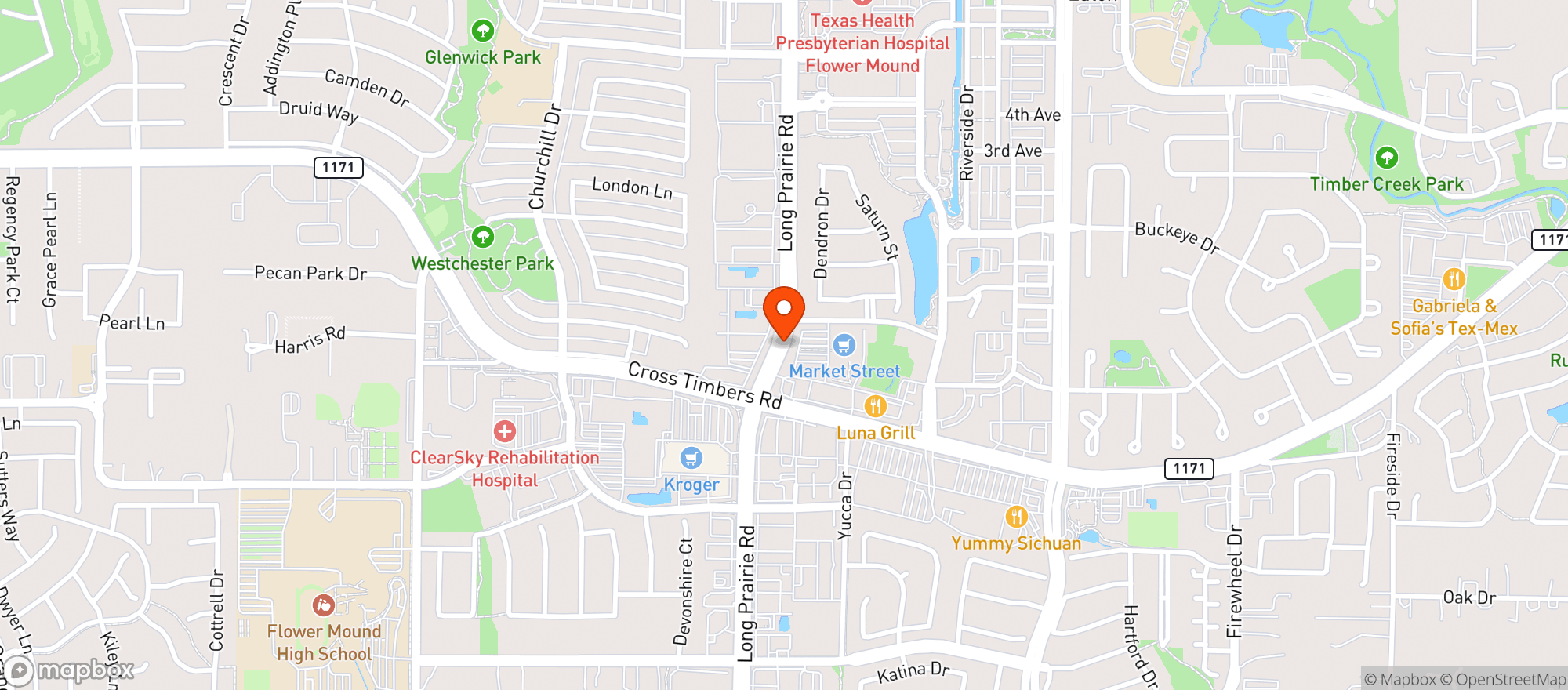 Map showing Market Street