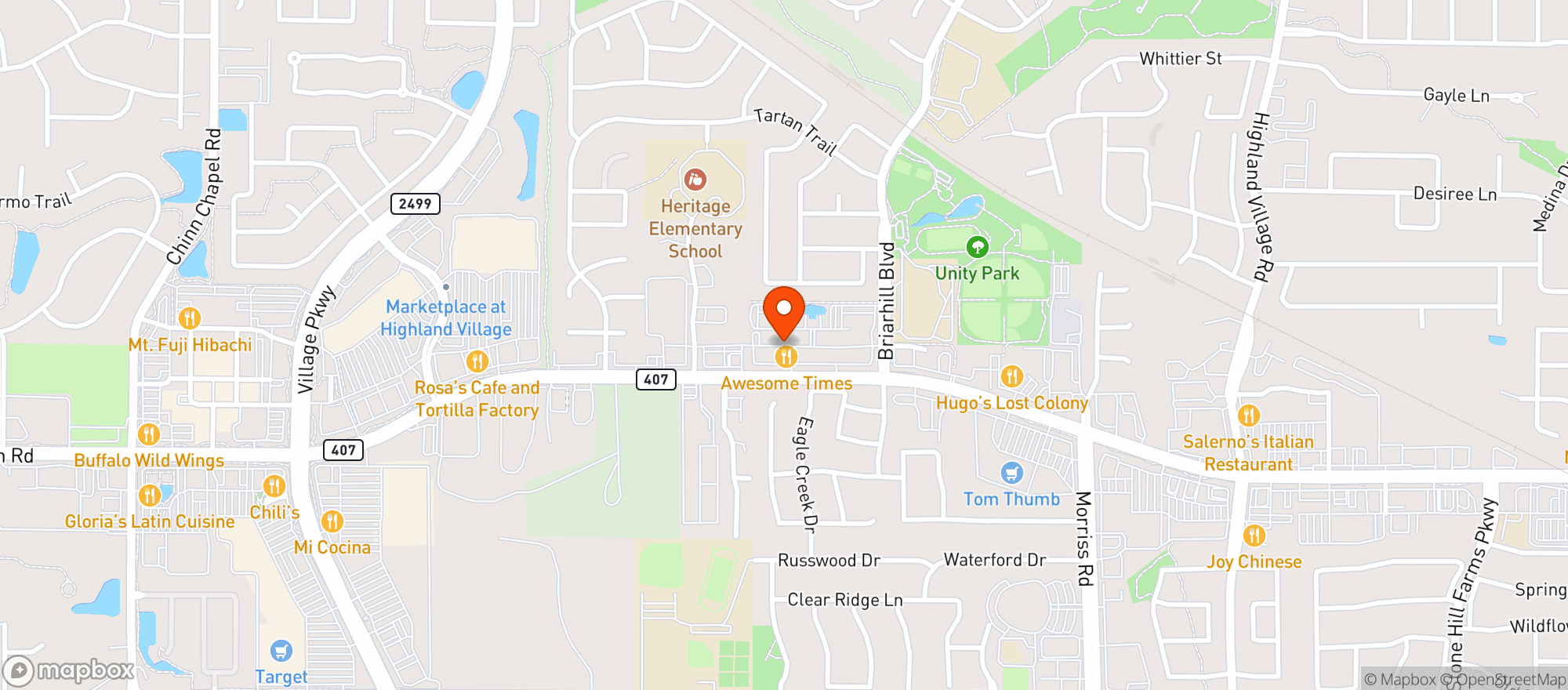 Map showing Awesome Times