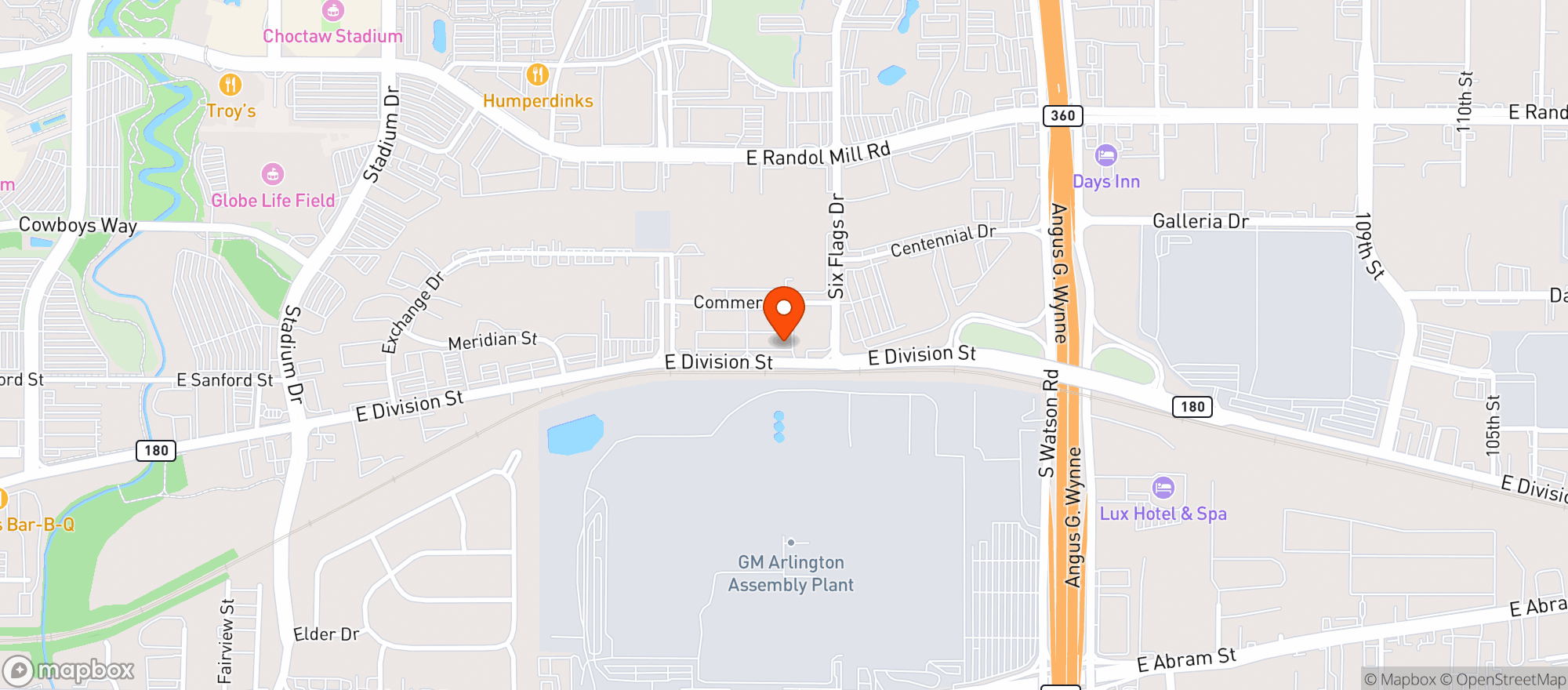 Map showing Door Dash