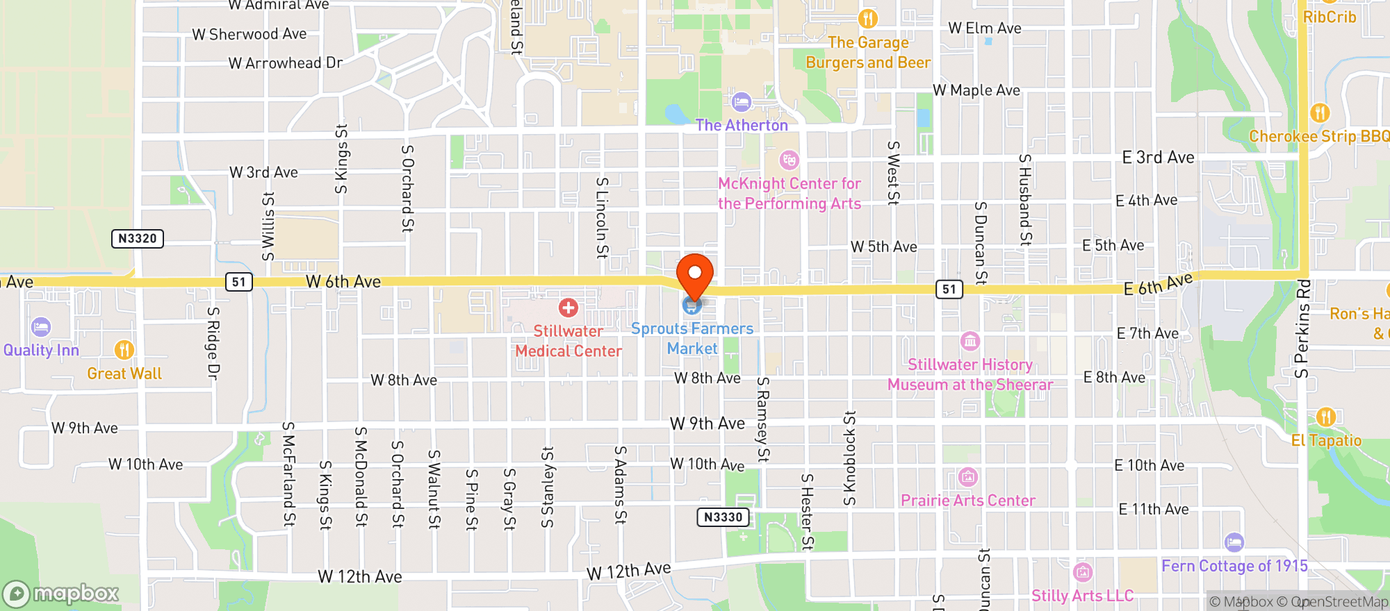 Map showing Sprouts Farmers Market