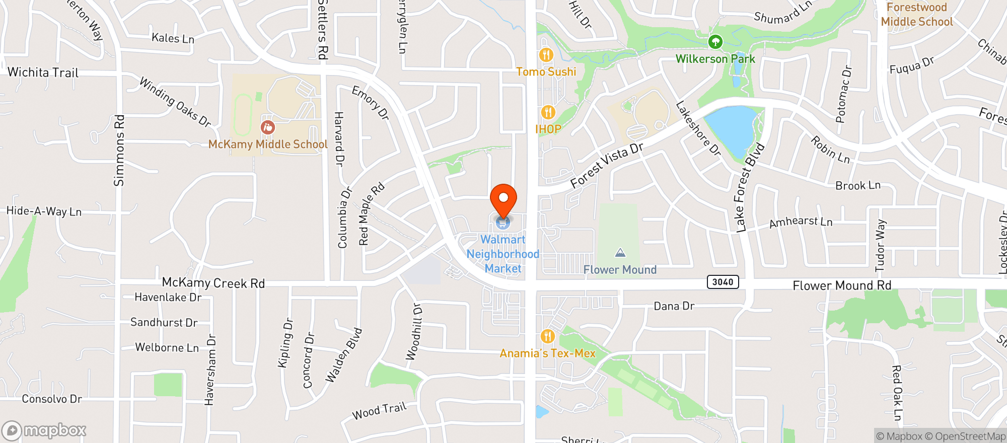 Map showing Neighborhood Market