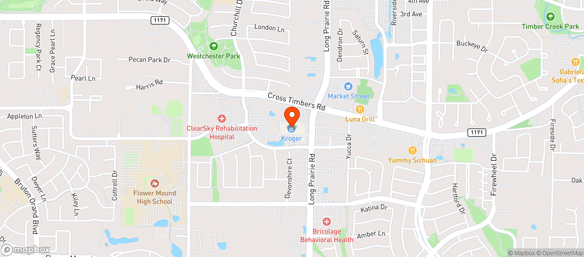 Map showing Kroger