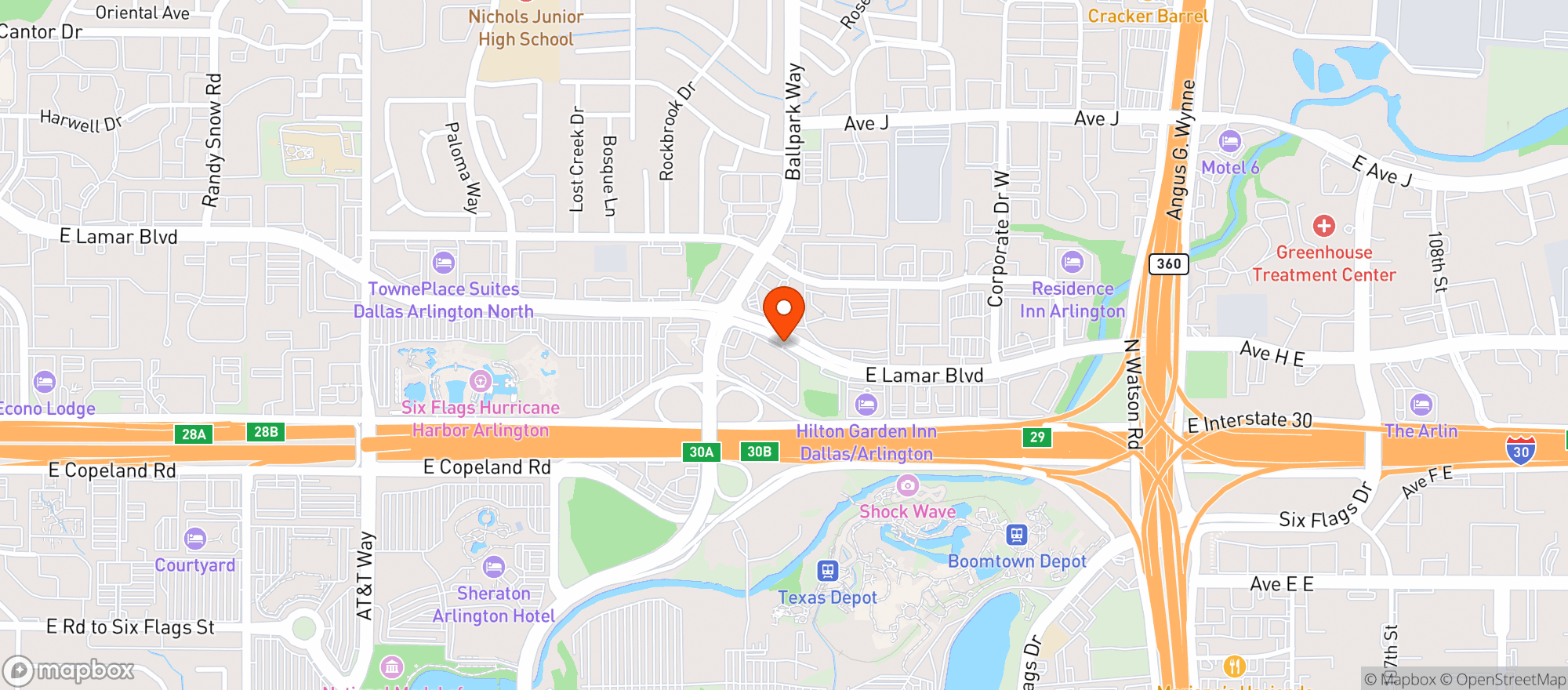 Map showing Bff Asian Grill & Sports Bar