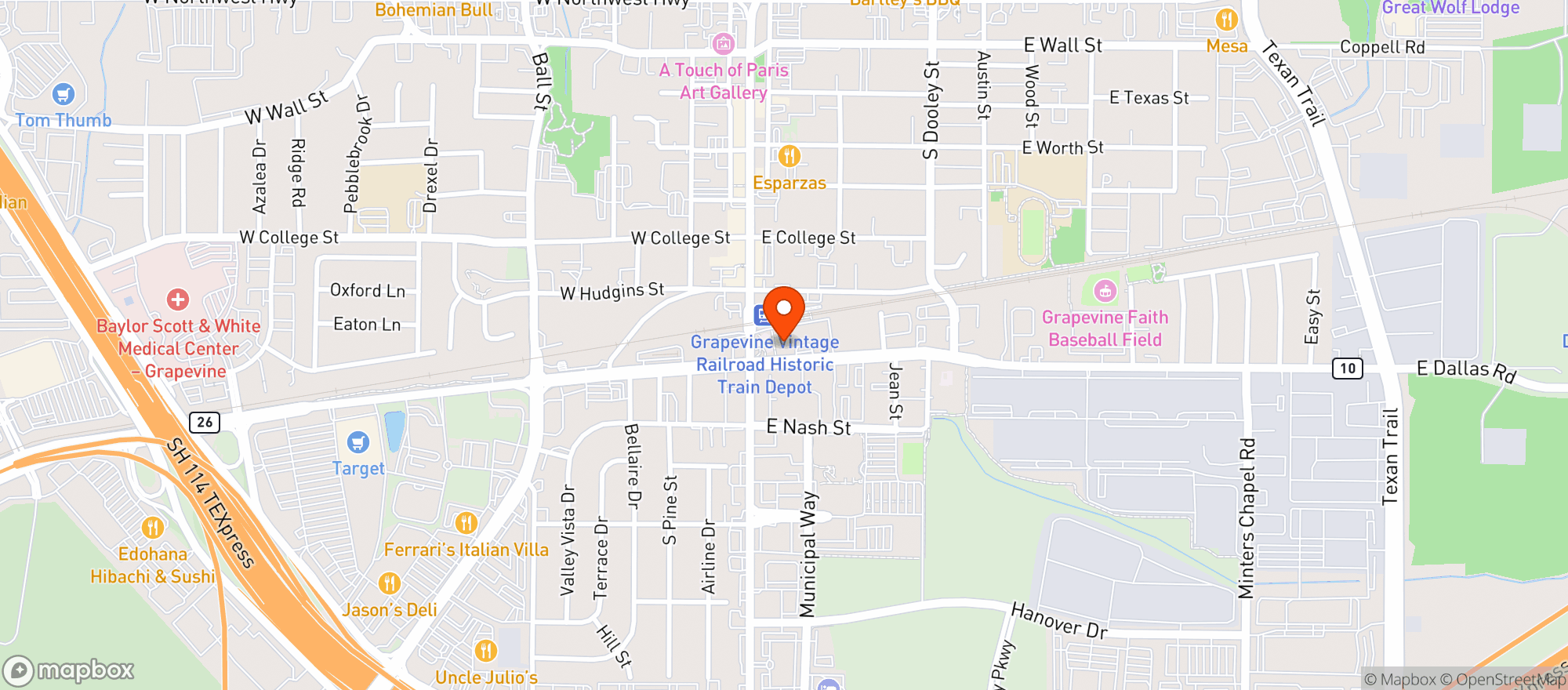 Map showing Harvest Hall