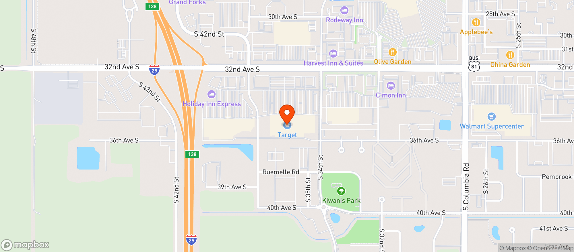 Map showing Target
