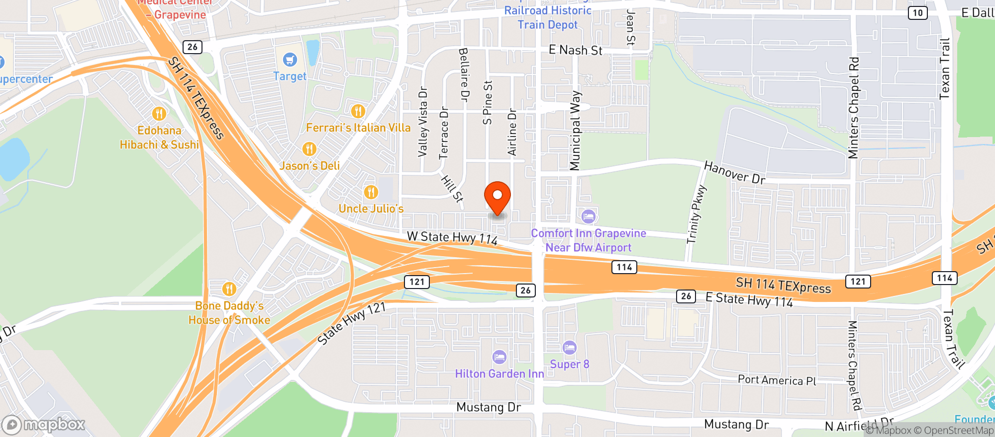 Map showing Firebirds Wood Fired Gr #srs