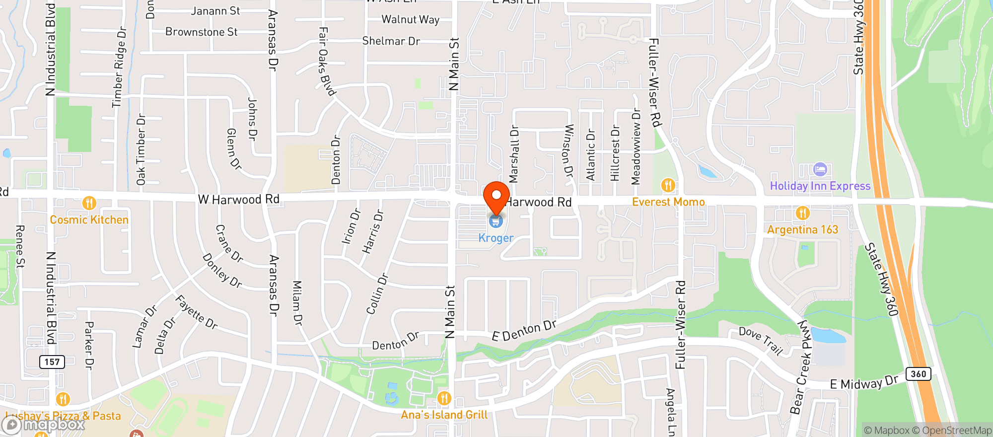 Map showing Kroger
