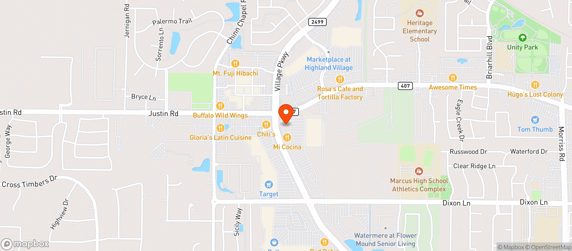 Map showing Vitamin Shoppe - Flower Mound