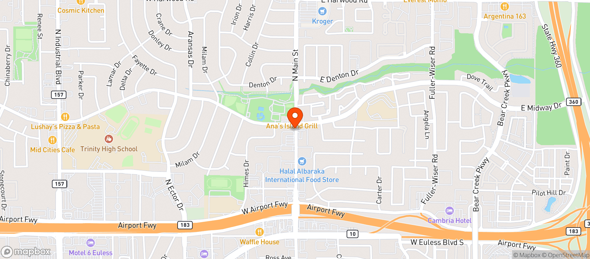 Map showing Food Mart & Deli