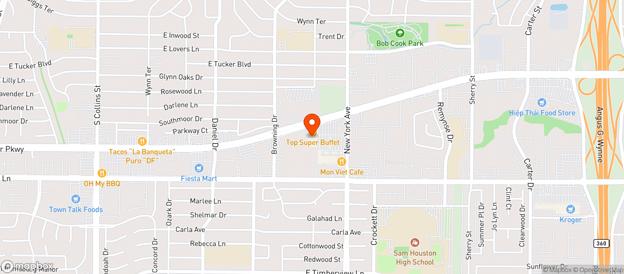 Map showing Rio Bravo Arlington