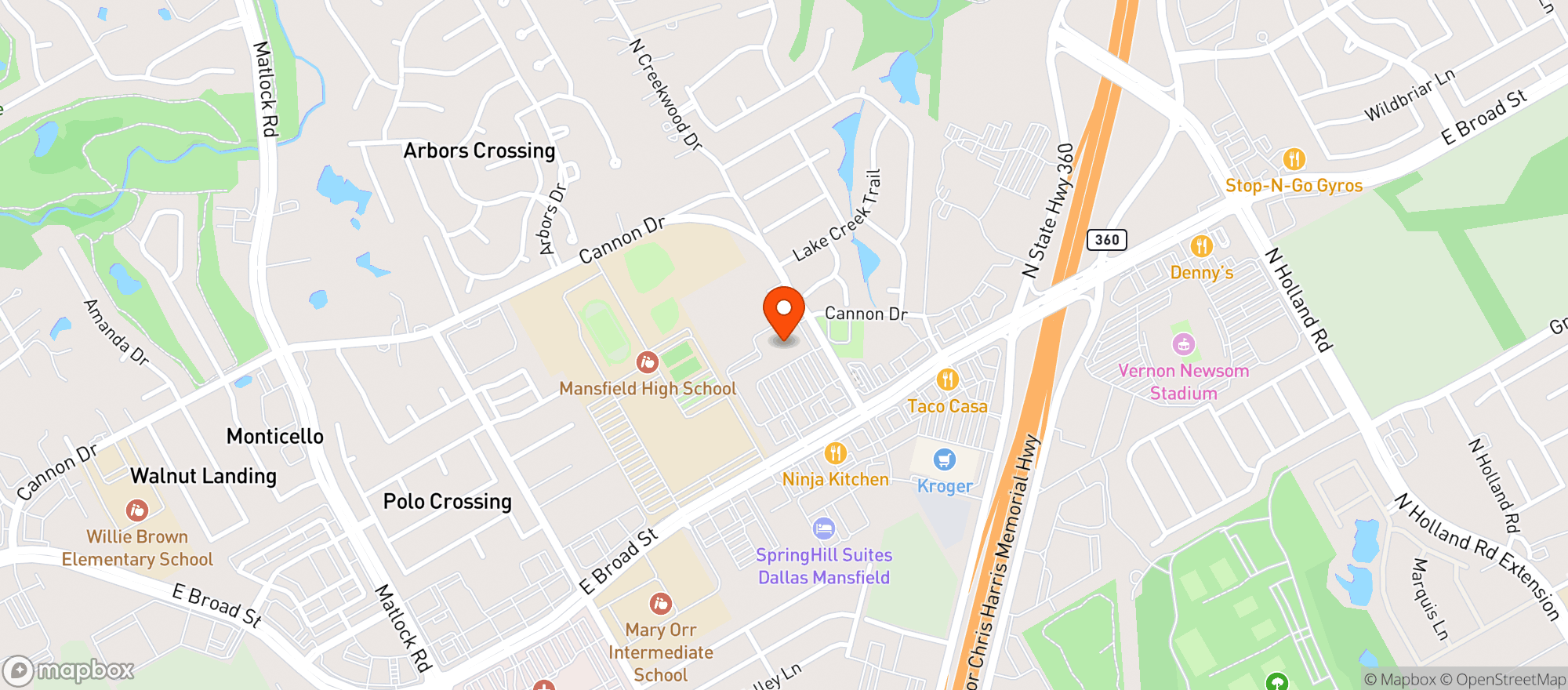 Map showing Market Street