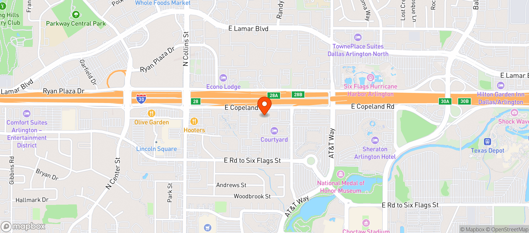 Map showing Pappadeaux Seafood Kitc #530