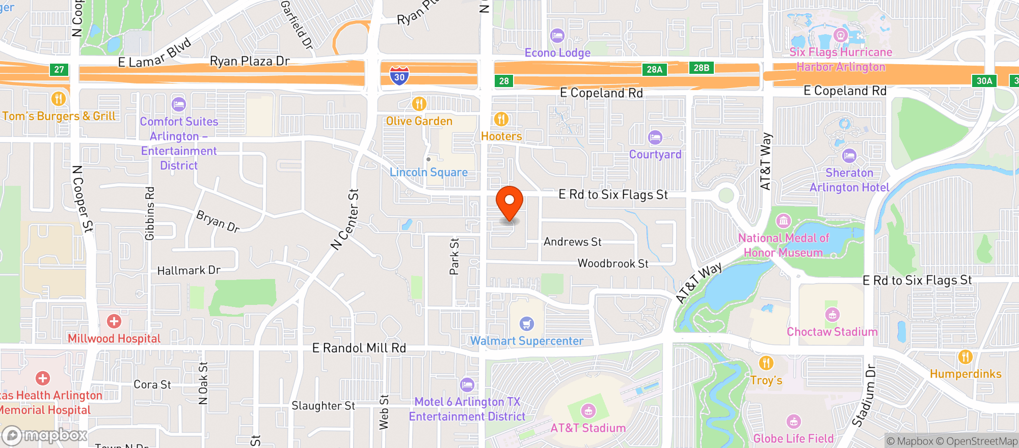 Map showing Buffalo Wild Wings Gril #192