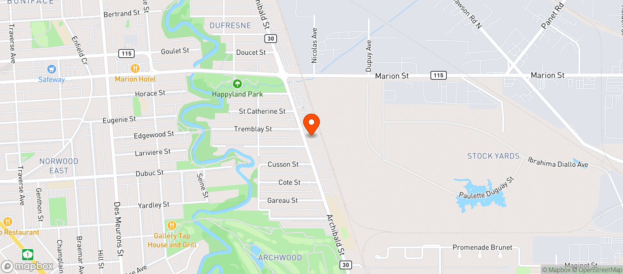 Map showing Fort Garry Curling Club