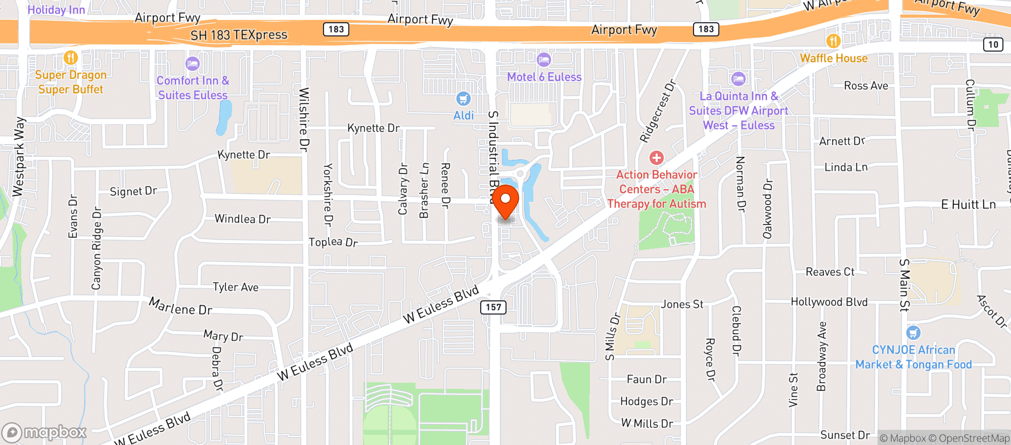 Map showing Liquor Depot (kmy) Euless