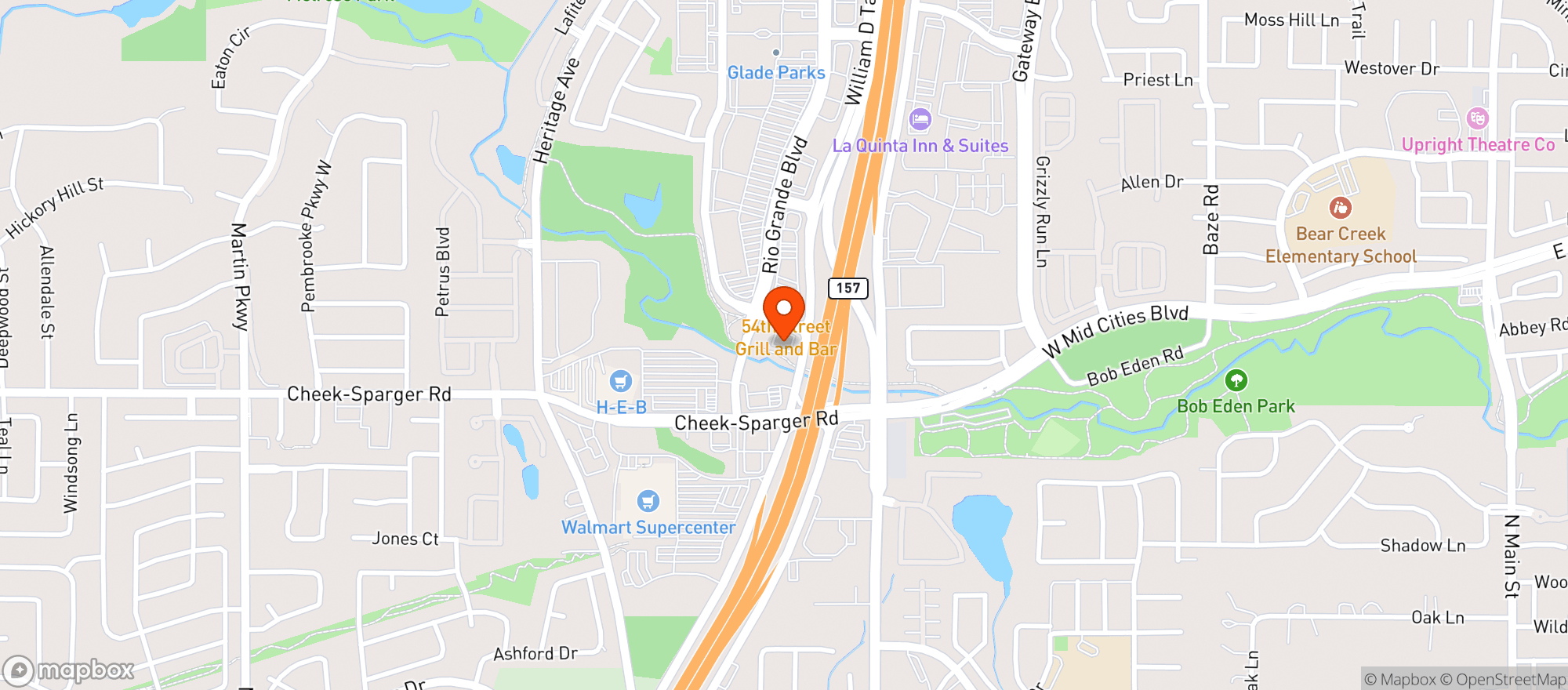 Map showing 54th Street Restaurant & Drafthouse