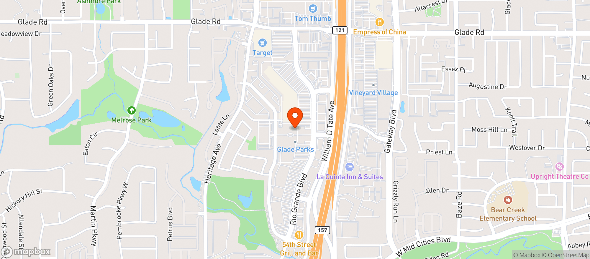 Map showing Thirsty Lion Pub & Grill