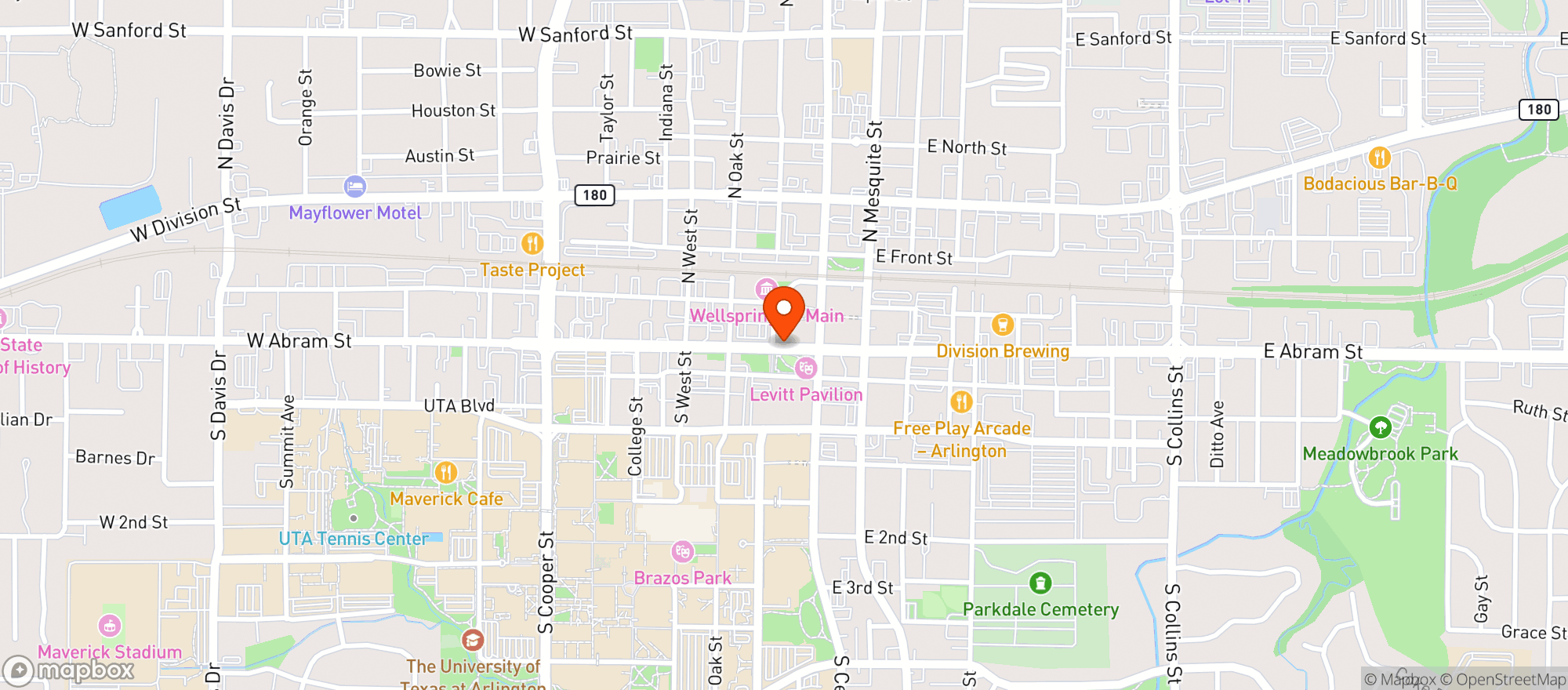 Map showing Break Time Hinan Arlington
