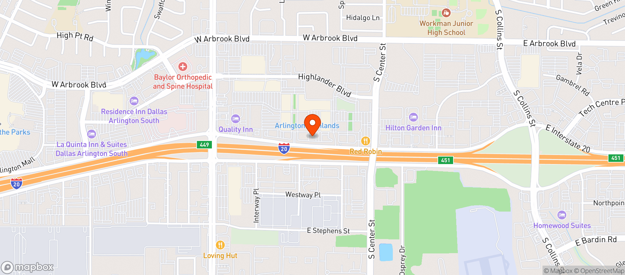 Map showing Lazy Dog Restaurant & Bar