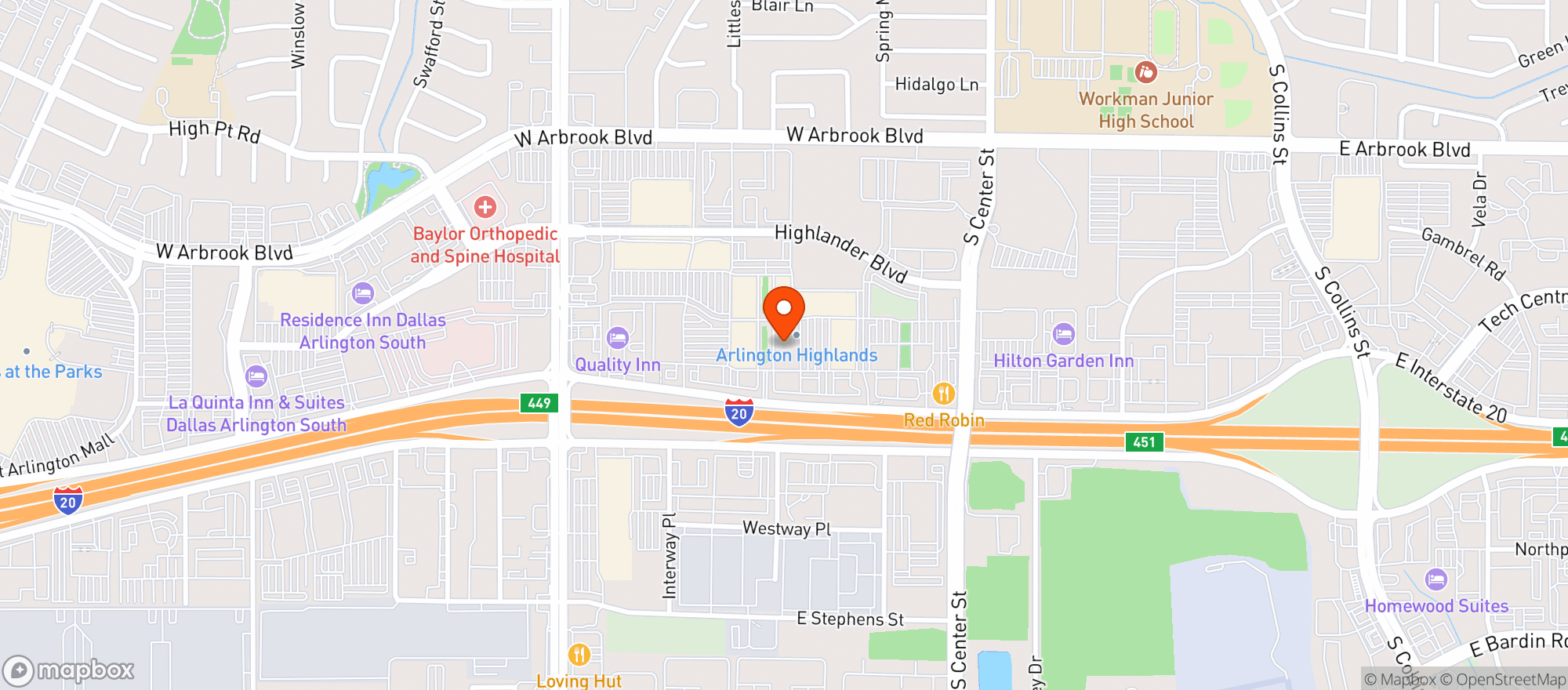 Map showing Keg Steakhouse & Bar