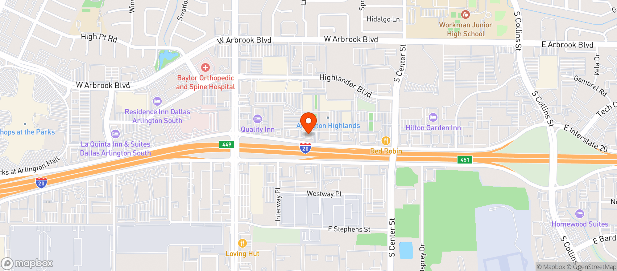 Map showing P F Changs China Bistro #9829