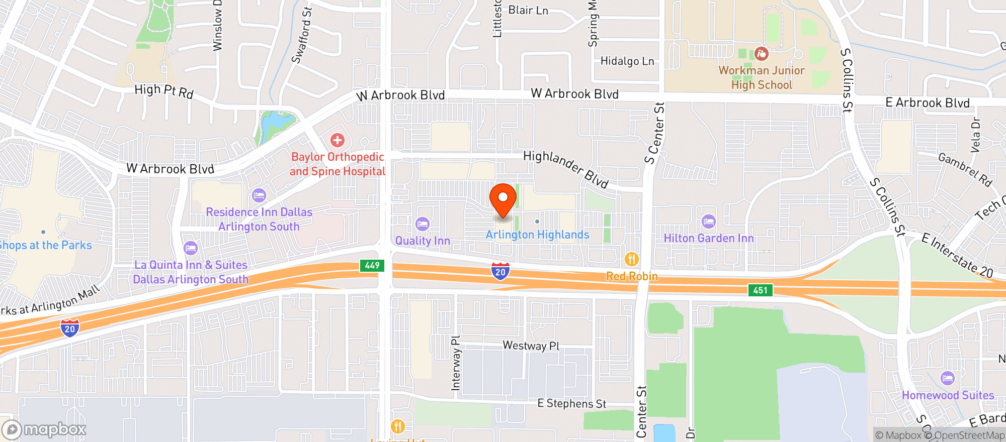 Map showing Boomerjack Grill & Bar