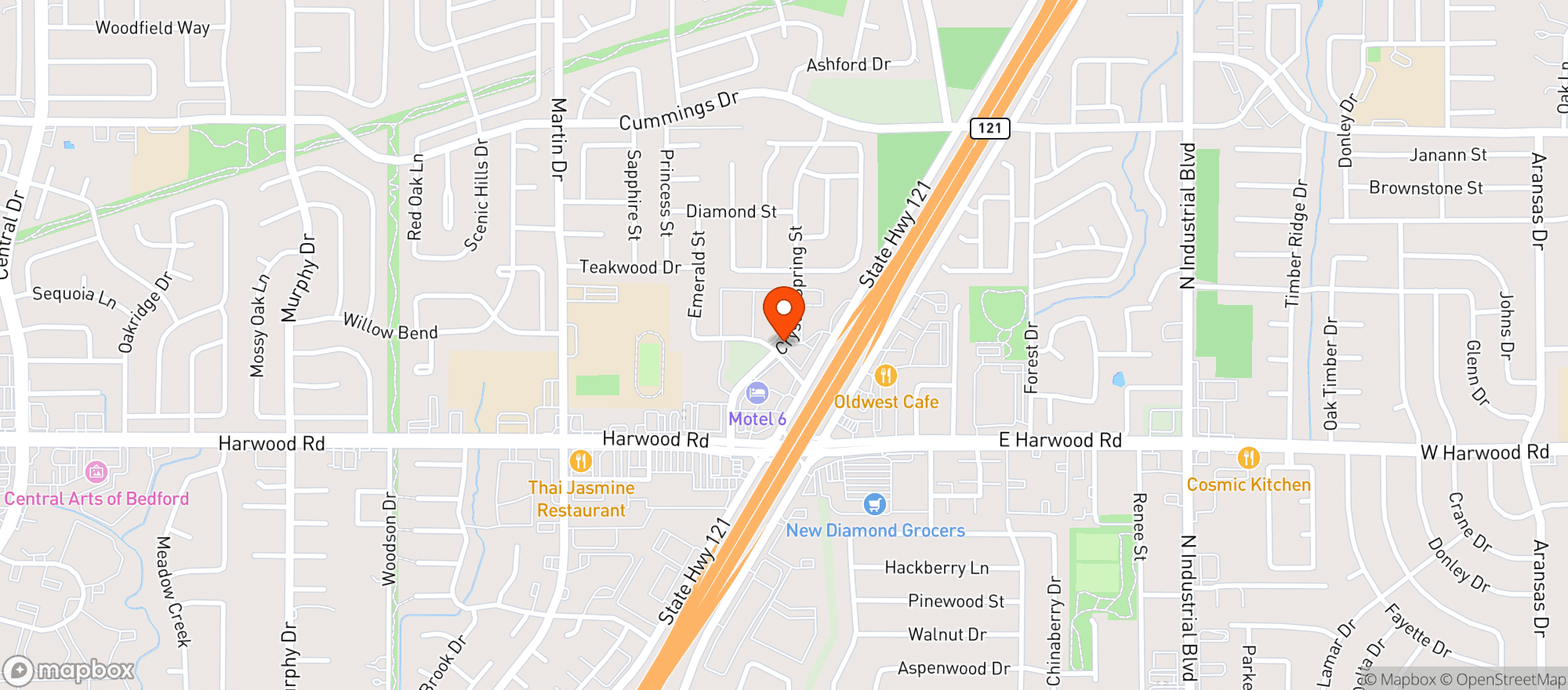 Map showing Texas Roadhouse