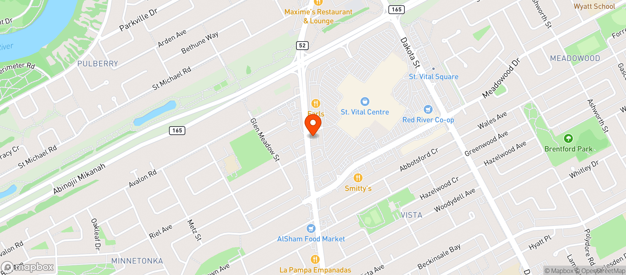 Map showing Earls St. Vital