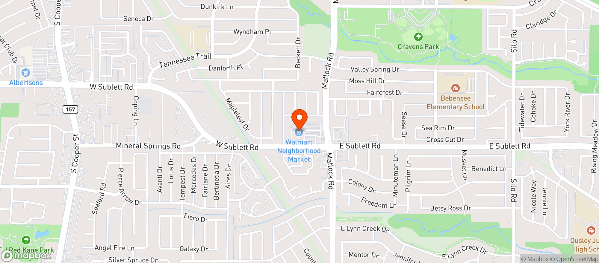 Map showing Walmart Neighborhood Ma #2977