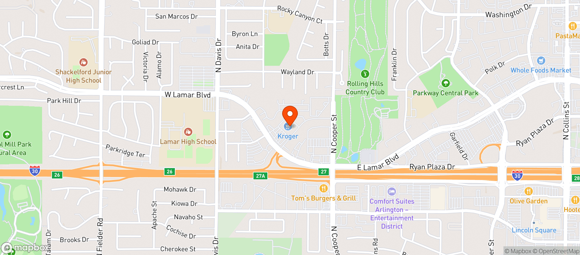 Map showing Kroger