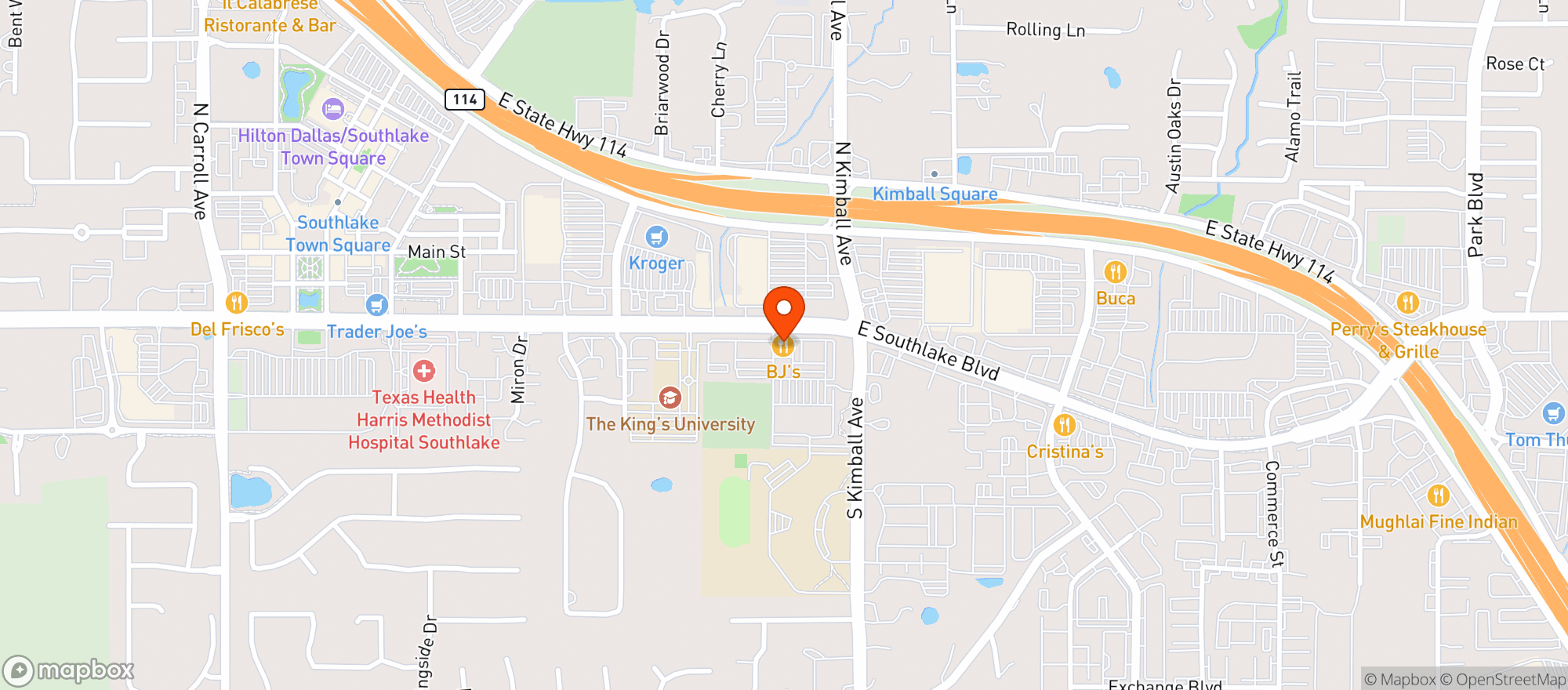 Map showing Bjs Restaurant & Brewhouse