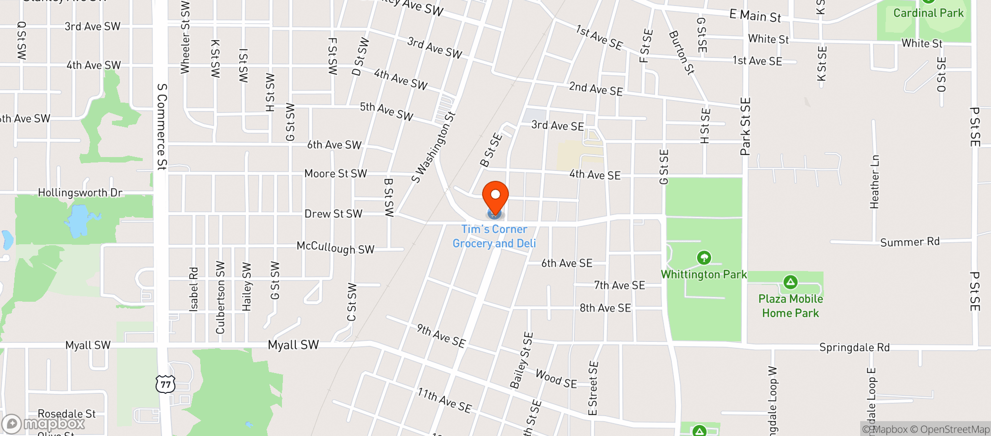 Map showing Tastys-Ardmore