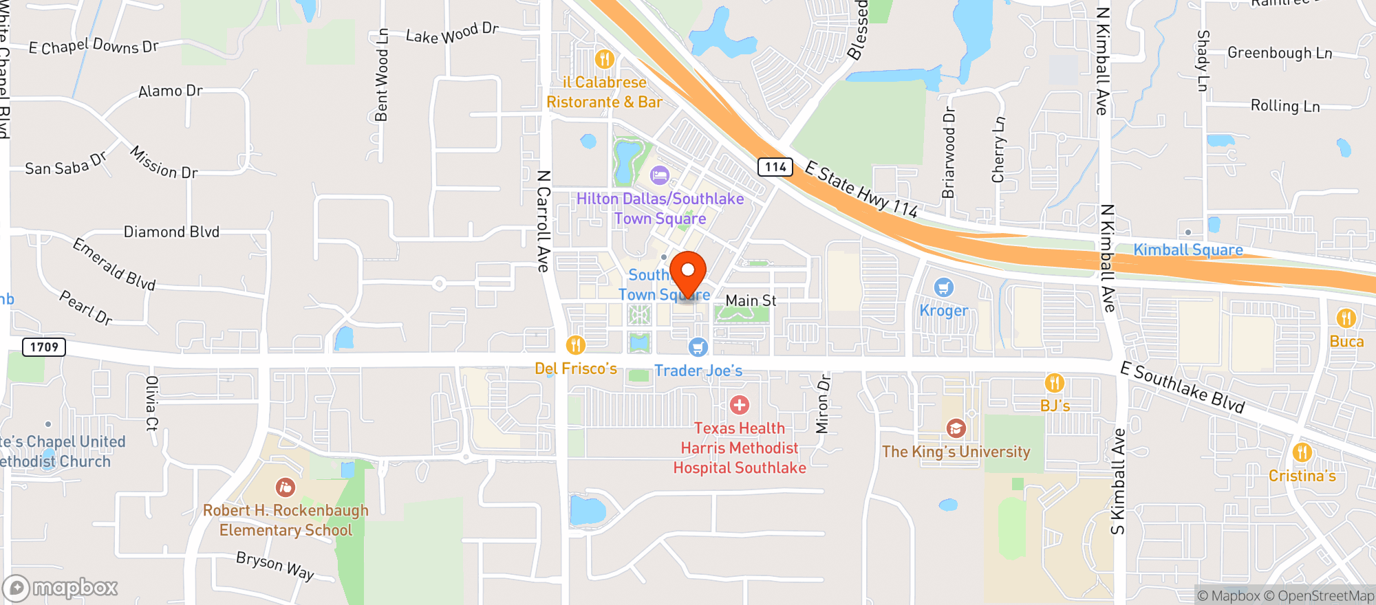 Map showing Postino - Southlake