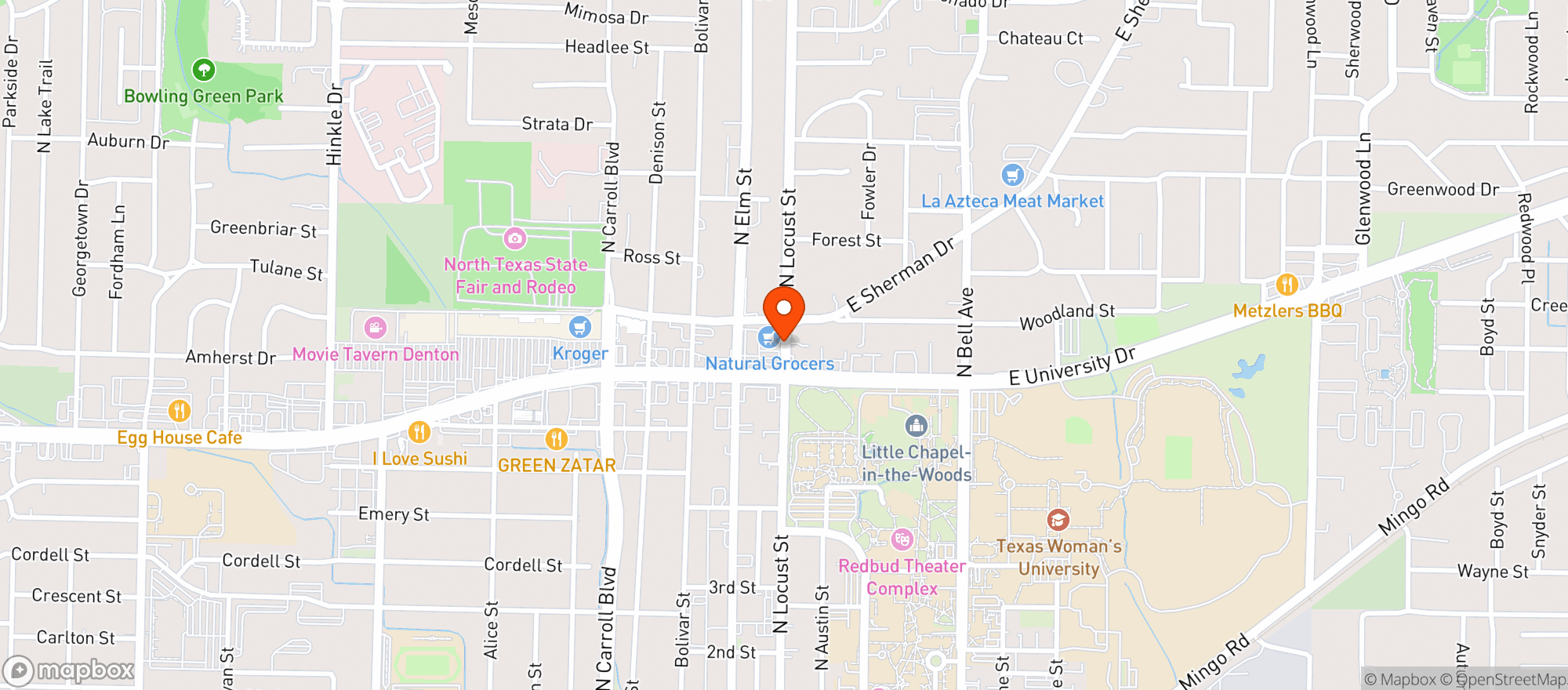 Map showing Natural Grocers by Vitamin Cottage - Natural Grocers by VC_Denton (DN) - 00530065
