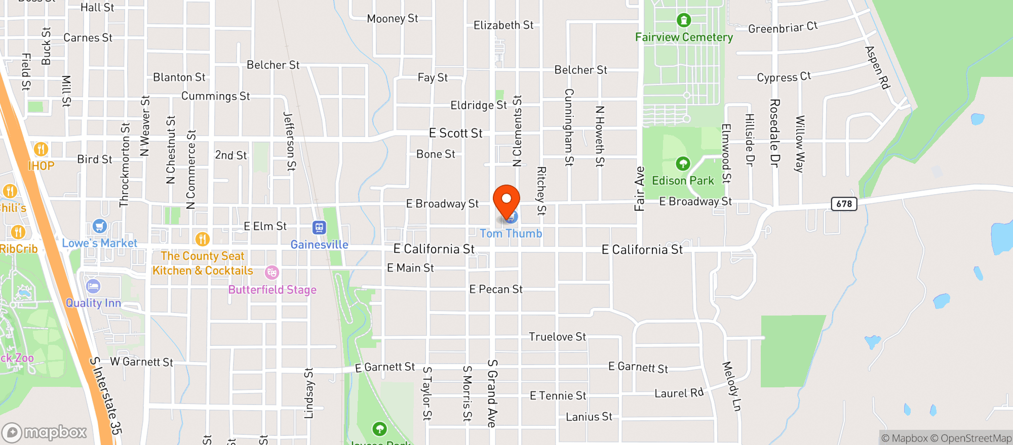 Map showing Tom Thumb Food & Pharma #2557