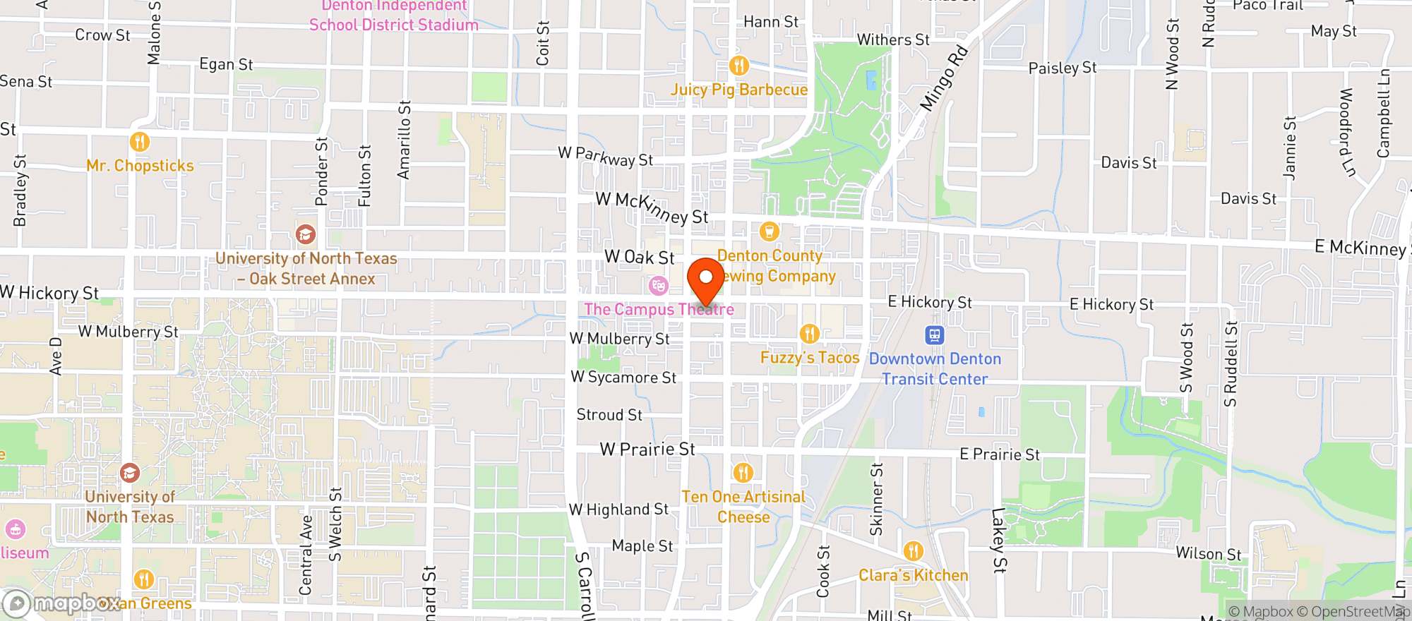 Map showing Lone Star Attitude Burger Co