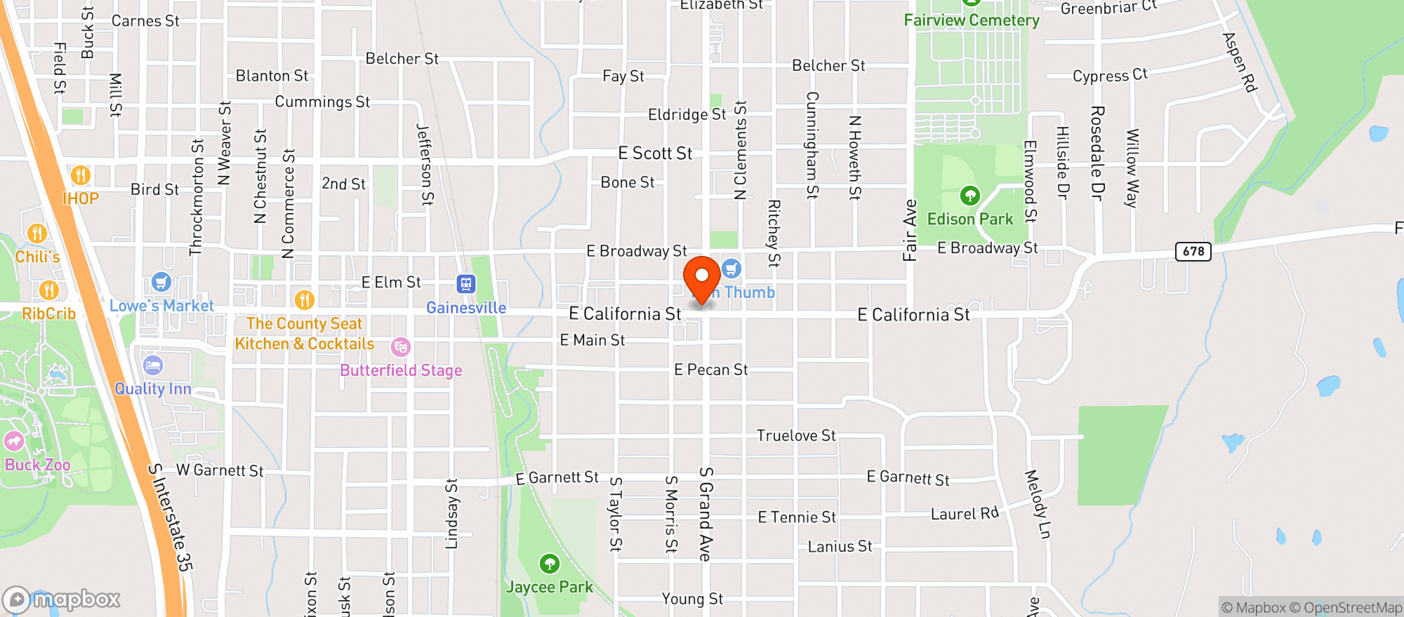 Map showing Vapor Zone Gainsville