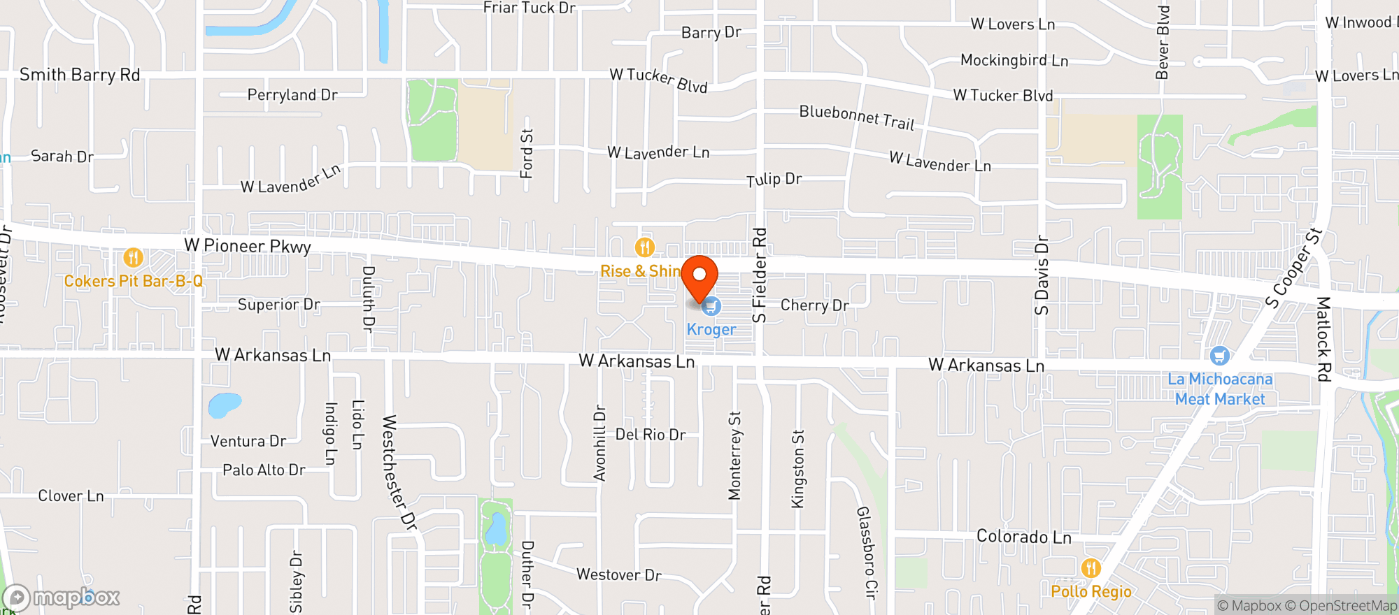 Map showing Kroger