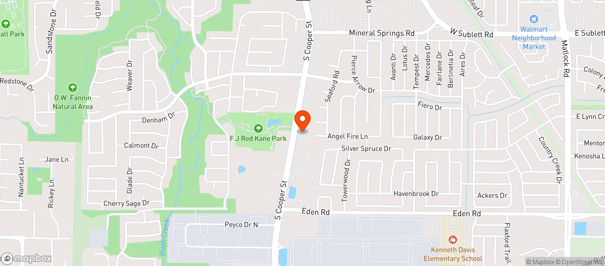 Map showing Zona Caliente Sports Bar