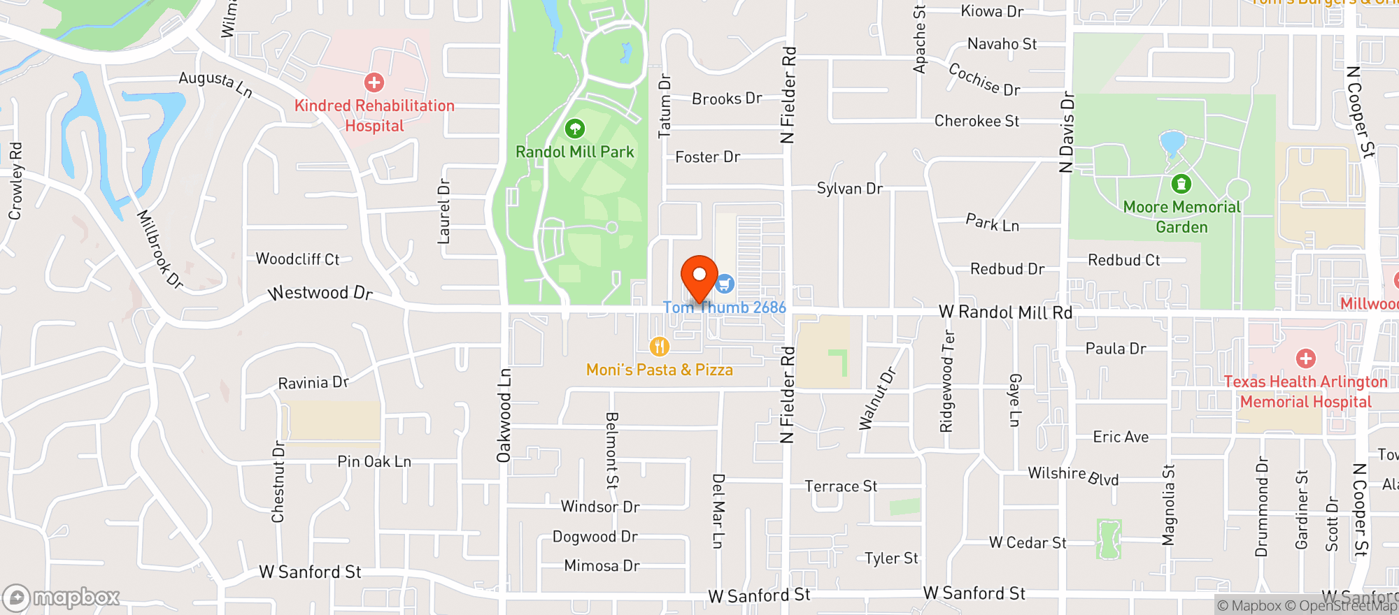 Map showing Tom Thumb Food & Pharmacy