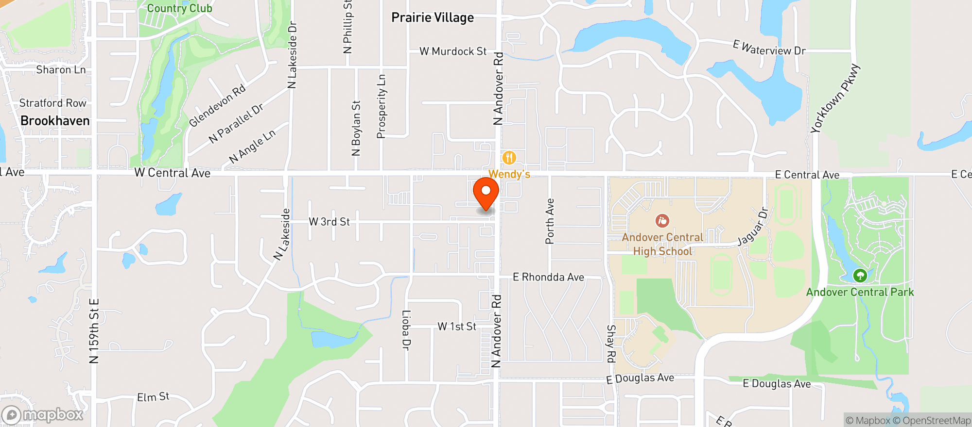 Map showing Andover Wine & Spirits