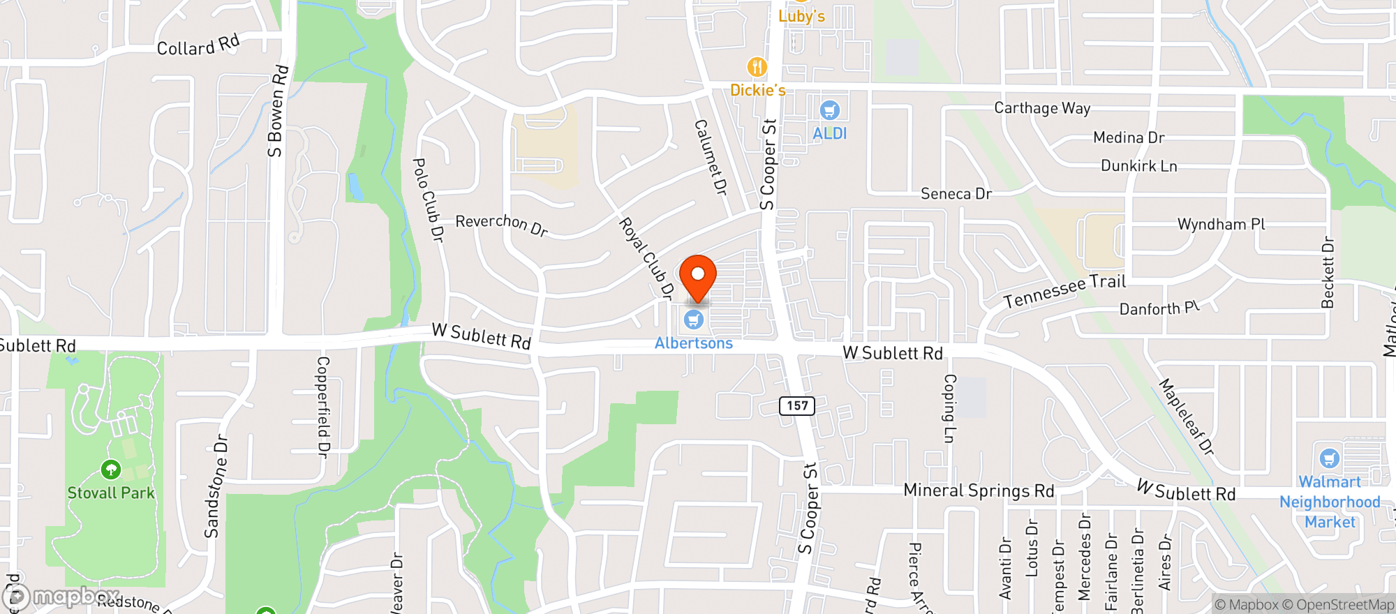 Map showing Albertsons