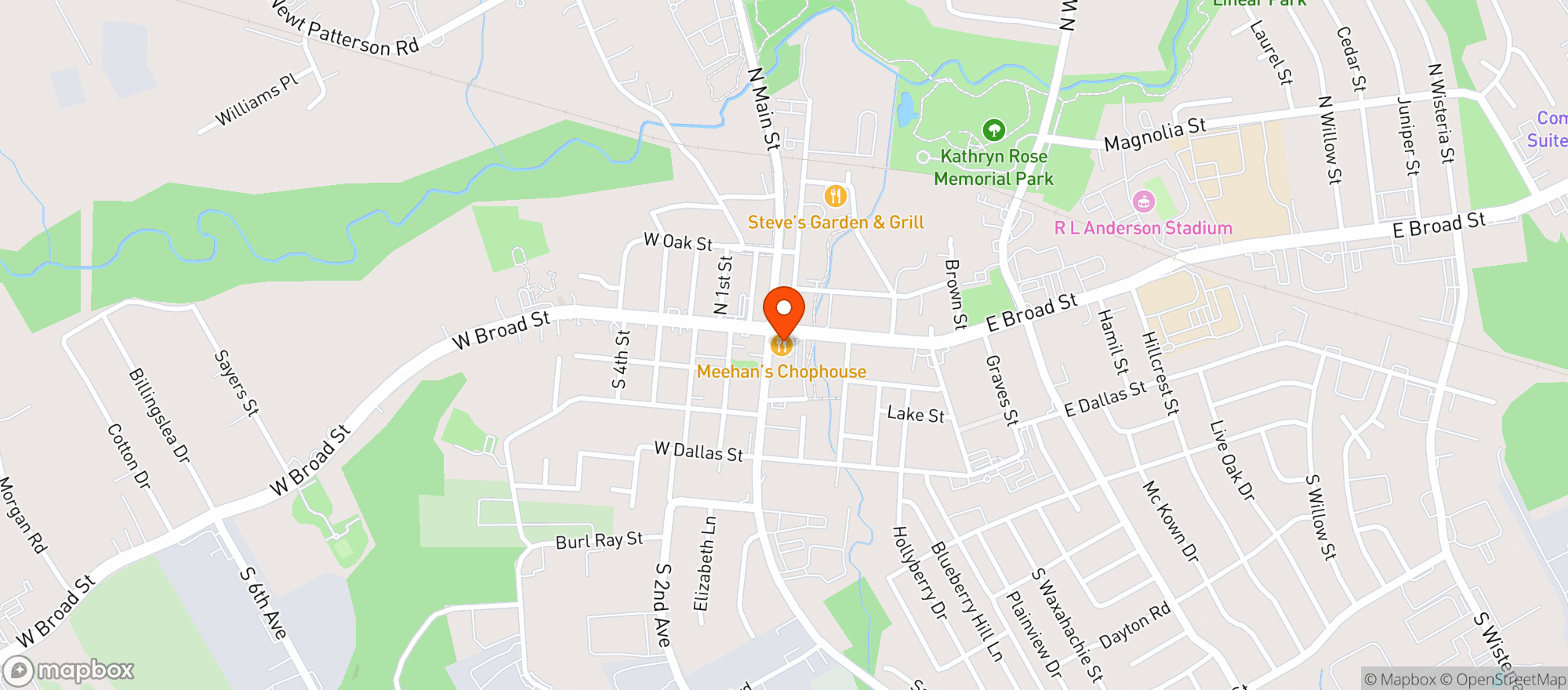 Map showing Meehans Chophouse