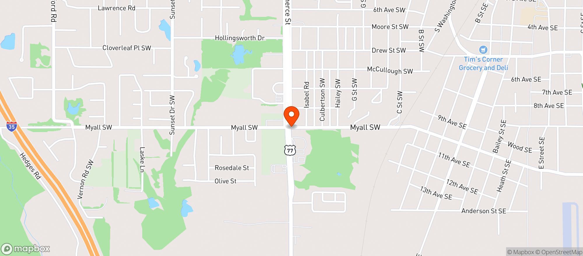 Map showing Ace Fuel Stop