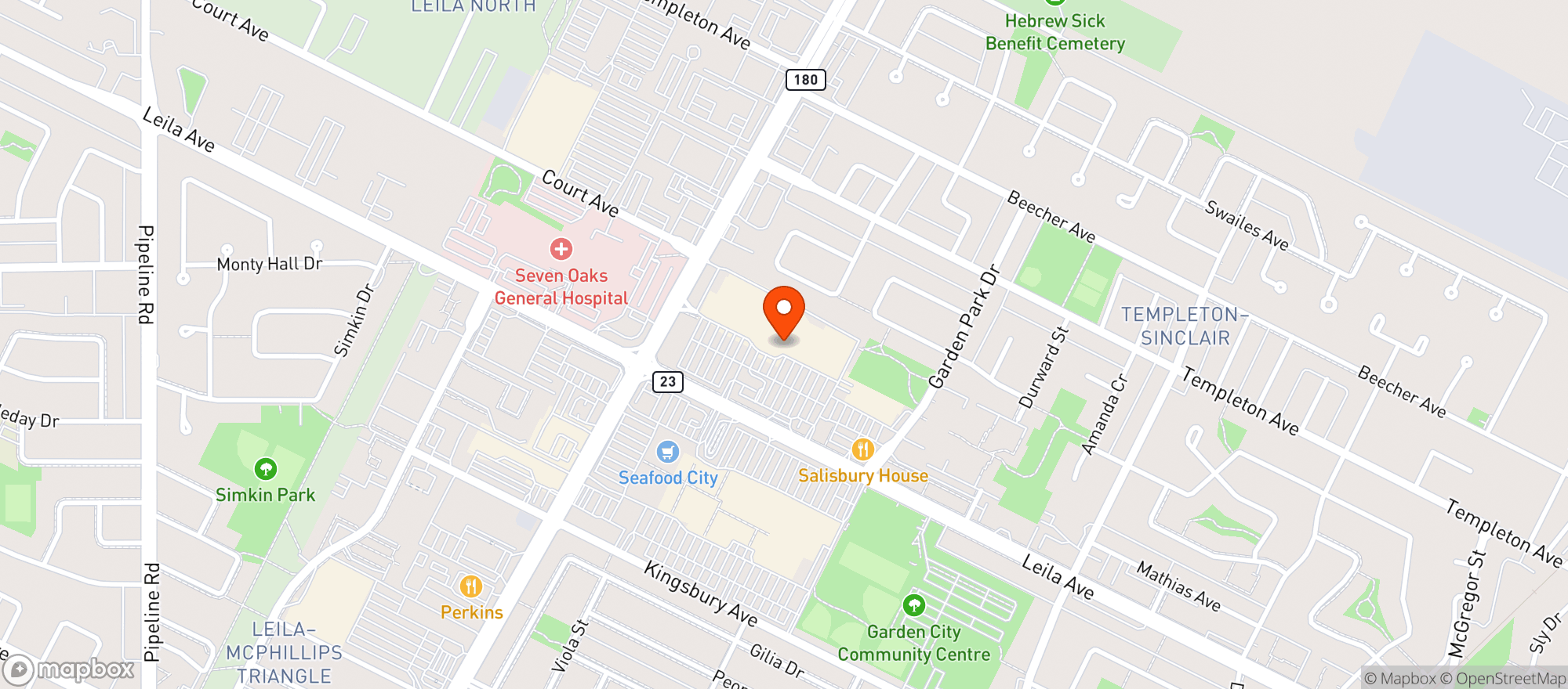 Map showing Staples