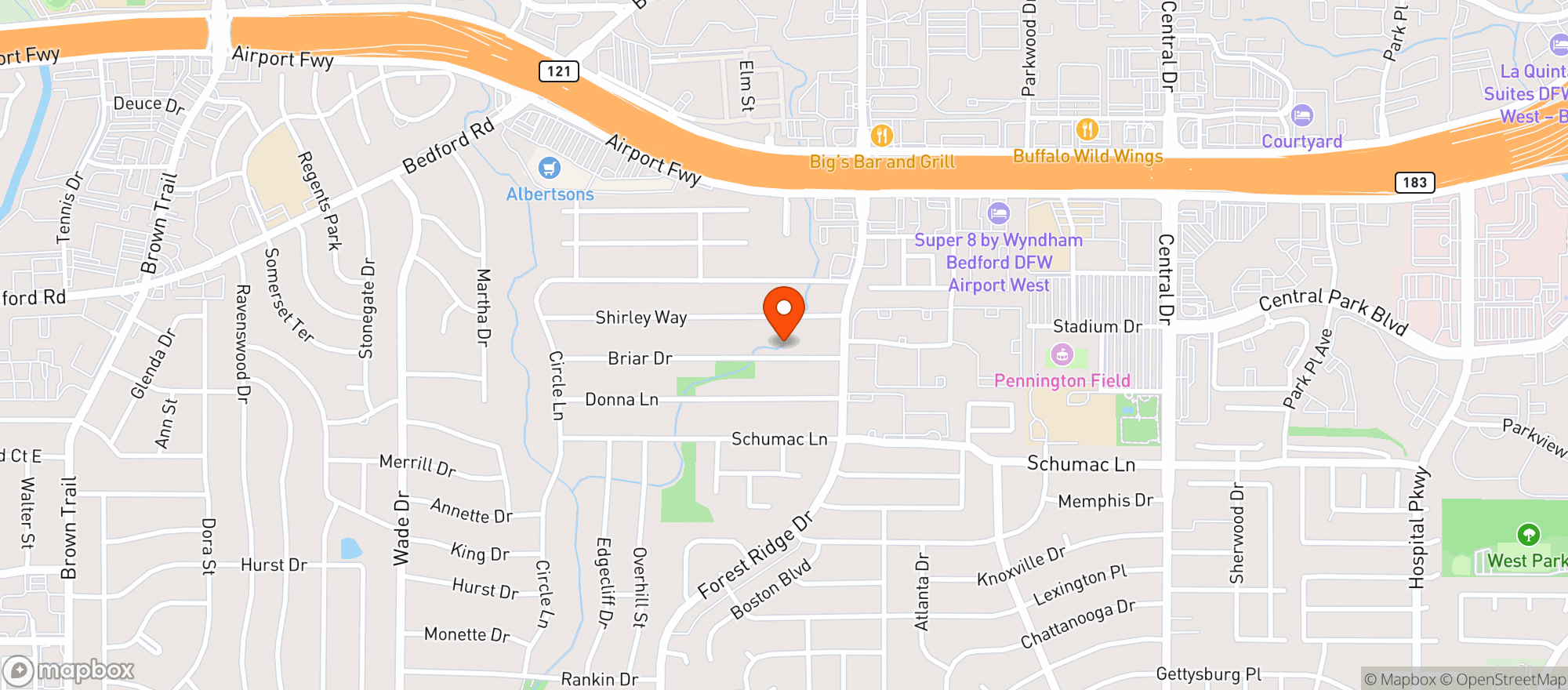 Map showing Spec's - Bedford